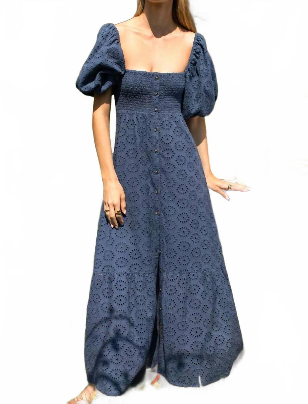 NEW LOVE TOMAS santiago 4 maxi dress in blue indigo